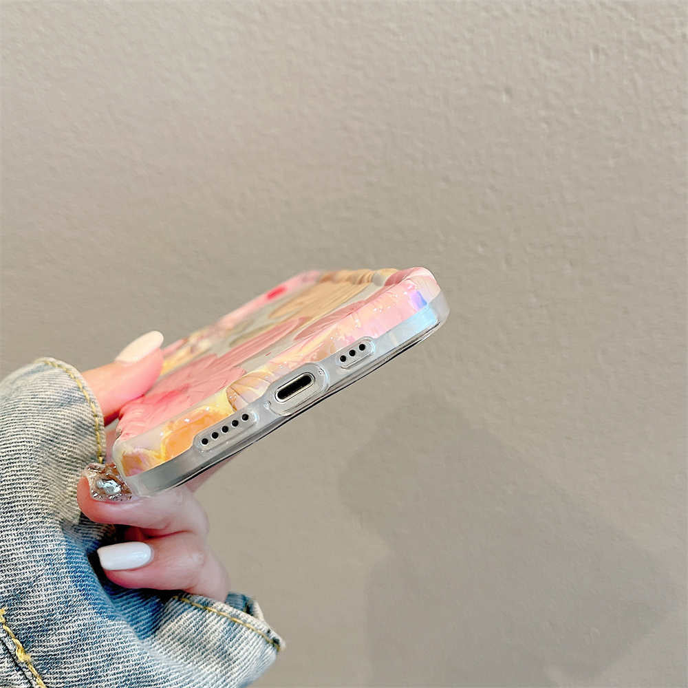 Pink Floral Phone Case for iPhone 15 Pro Max