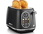 2 Slice Toaster Touch Screen 1.5" Wide Slot, Stainless Steel Smart Bread Toaster