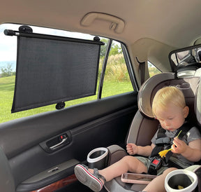 Car Side Window Sun Shade (2 Pack) | Retractable Car Roller Sunshade for Kids