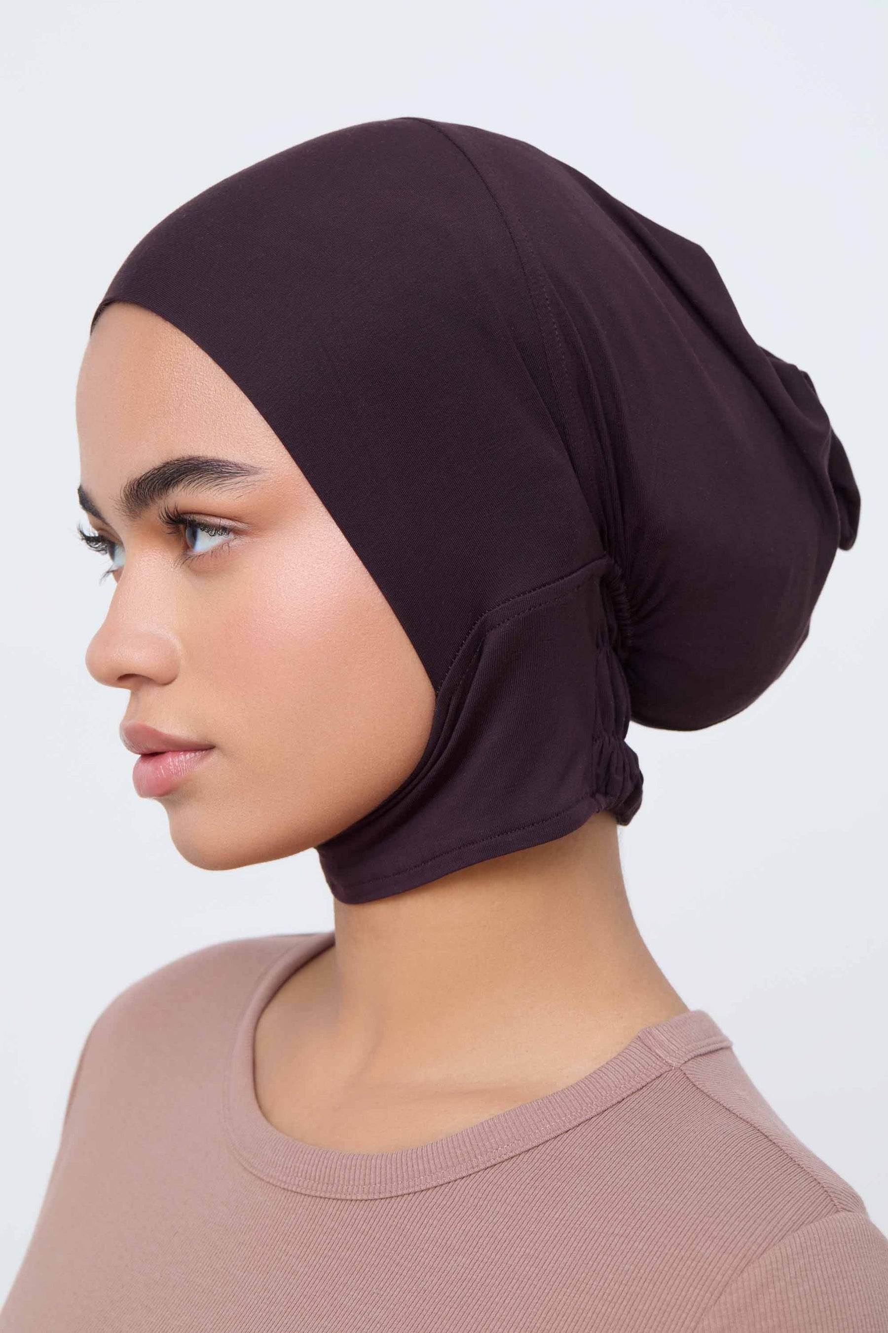 Bamboo Jersey Mini Full Coverage Undercap - Chocolate Plum