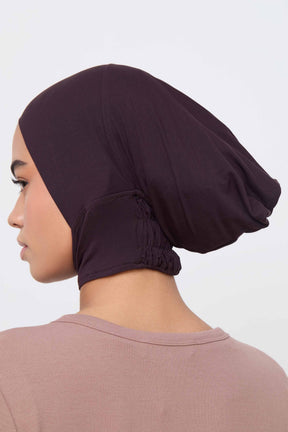 Bamboo Jersey Mini Full Coverage Undercap - Chocolate Plum