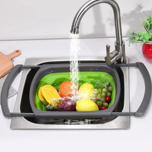 Kitchen Folding Strainers Fruit Vegetable Drain Basket