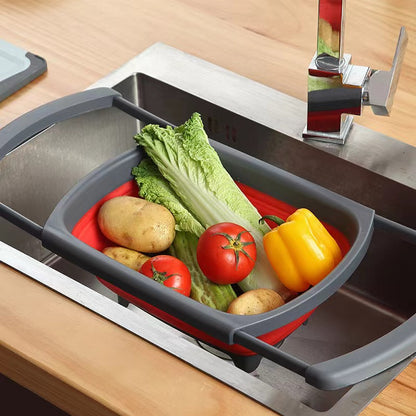 Kitchen Folding Strainers Fruit Vegetable Drain Basket
