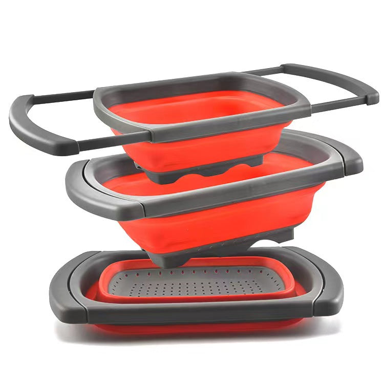 Kitchen Folding Strainers Fruit Vegetable Drain Basket
