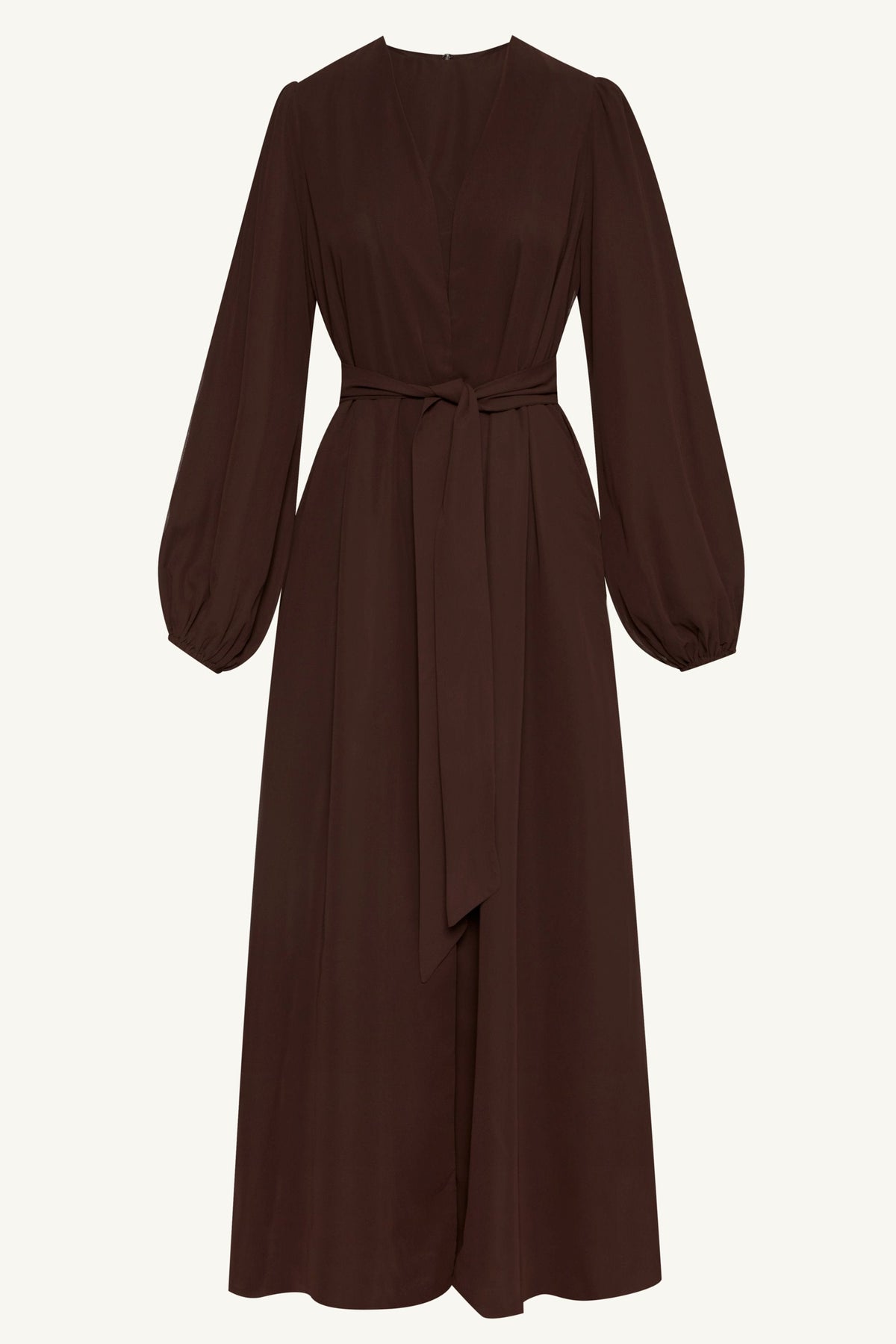 Najma Chiffon Abaya & Dress Set - Cocoa Brown