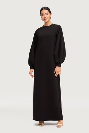 Payton Balloon Sleeve Maxi Dress - Black