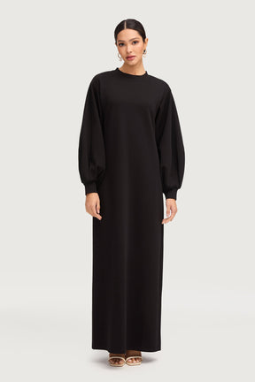 Payton Balloon Sleeve Maxi Dress - Black