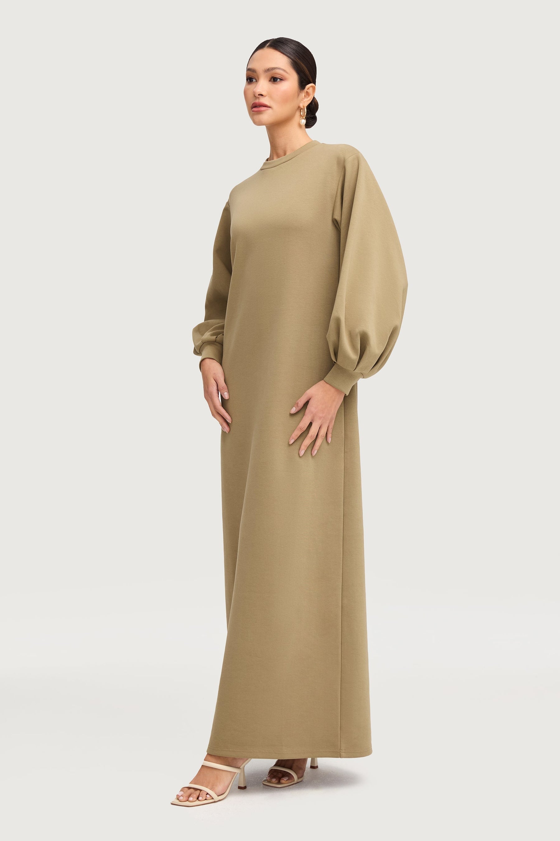 Payton Balloon Sleeve Maxi Dress - Desert Sage